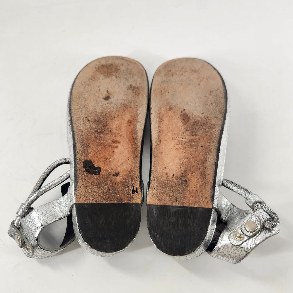 Isabel Marant Either Metallic Leather Sandals Tulip Bow Gladiator Womens Size 36 - Picture 14 of 15